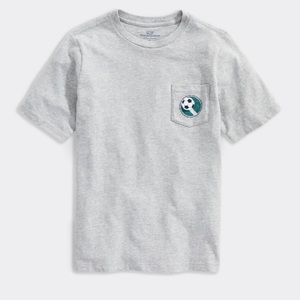 Vineyard Vines Boys’ Soccer Ball Short Sleeve Pocket Tee, Size L (16)